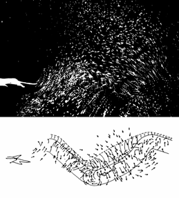 Illustration of a continuous vortex wake