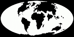 Location of continents in the early Tertiary