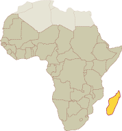 Map showing Africa and Madagascar